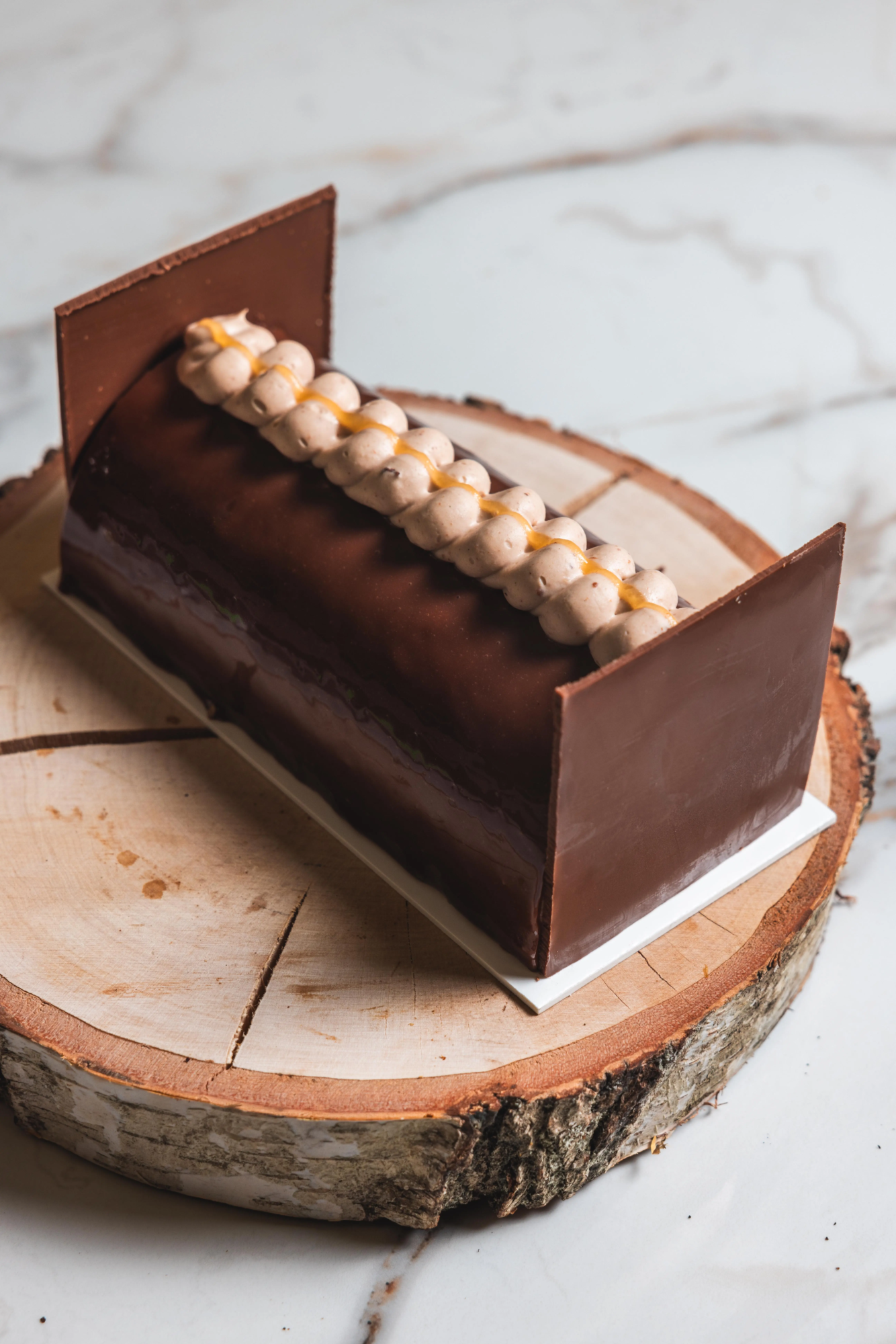 Bûche marron pamplemousse